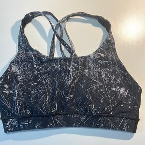 lululemon Black/White Energy sports bra size 6
